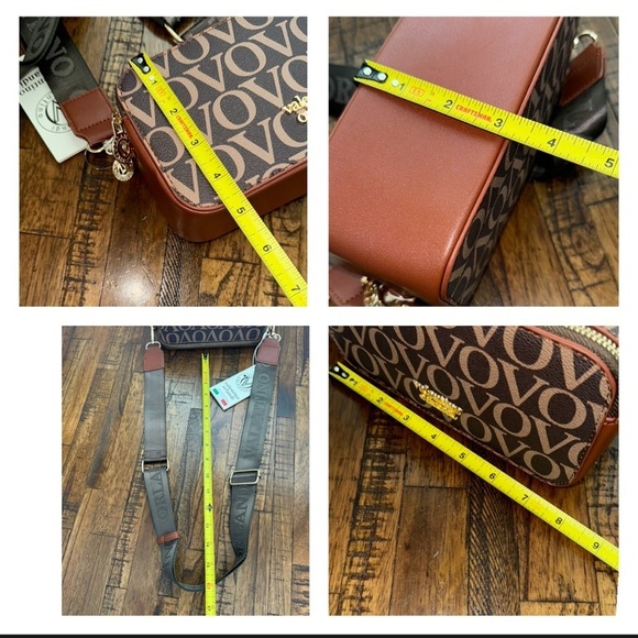 Valentino Orlandi Brown Logo Crossbody Bag with removable strap NWT - Picture 13 of 15